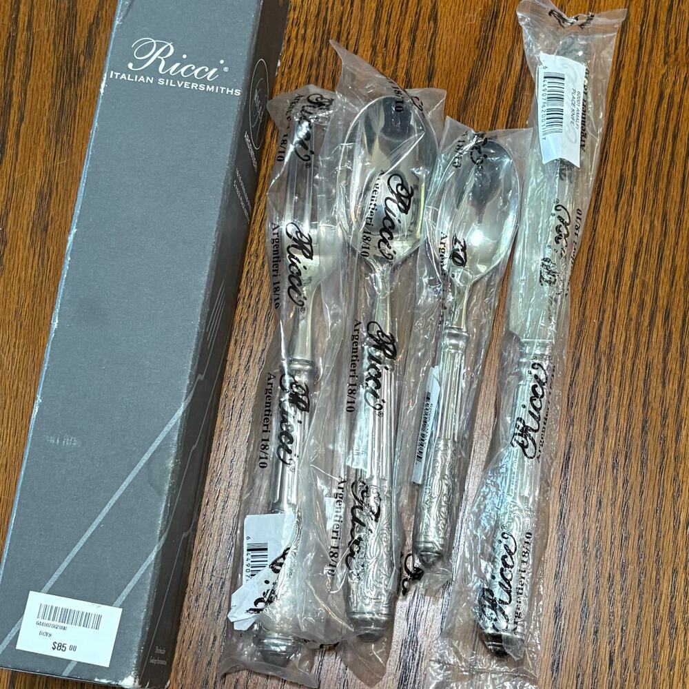Ricci Argentiari Amalfi 4 Piece Place Setting Silverware Spoons Fork Knife New